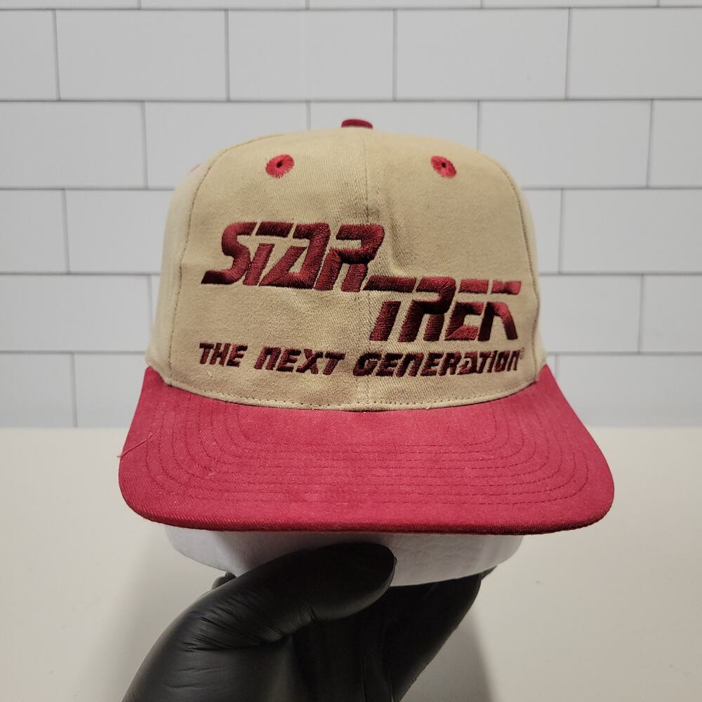 Star Trek The Next Generation Hat Vintage Style Snapback Burgundy Embroidered